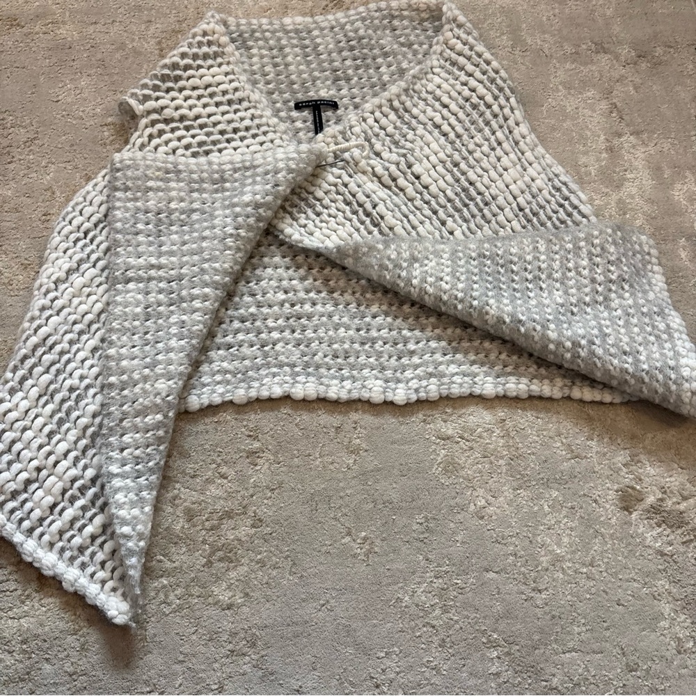 Sarah Pacini ‘Chine Cardigan’ Textured Knit Wool Blend Vest One Size - Picture 7 of 11